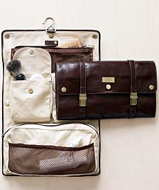 Rolled Leather Toiletry Case