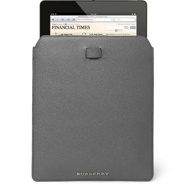 Burberry Grey Textured Leather iPad Case