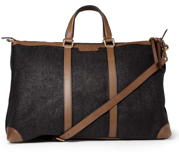 Gucci Raffia and Leather Holdall