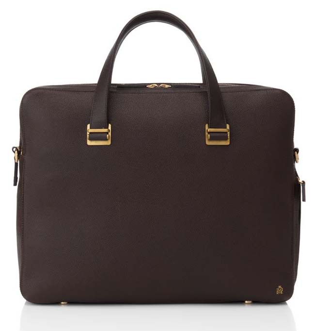 Alfred Dunhill Bourdon Brown Leather Briefcase