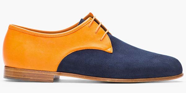 Carven Orange Top Suede Derby Shoes