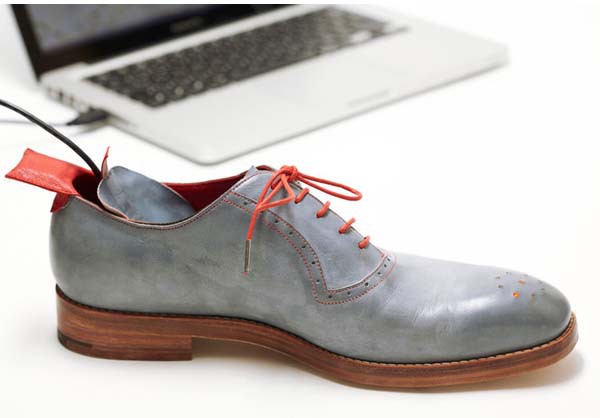GPS-enhanced Bespoke Leather Shoes by Dominic Wilcox