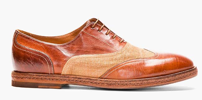 Paul Smith Austerity Brogue Leather And Burlap Shoes