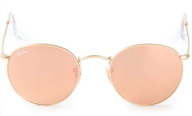 Ray Ban Rounded Gold and Pink Sunglasses
