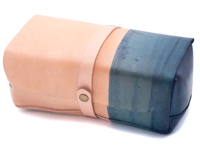 Teranishi Indigo Leather Dopp Kit