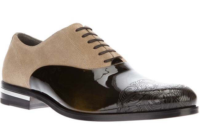 Versace Patent Panel Oxford Shoes
